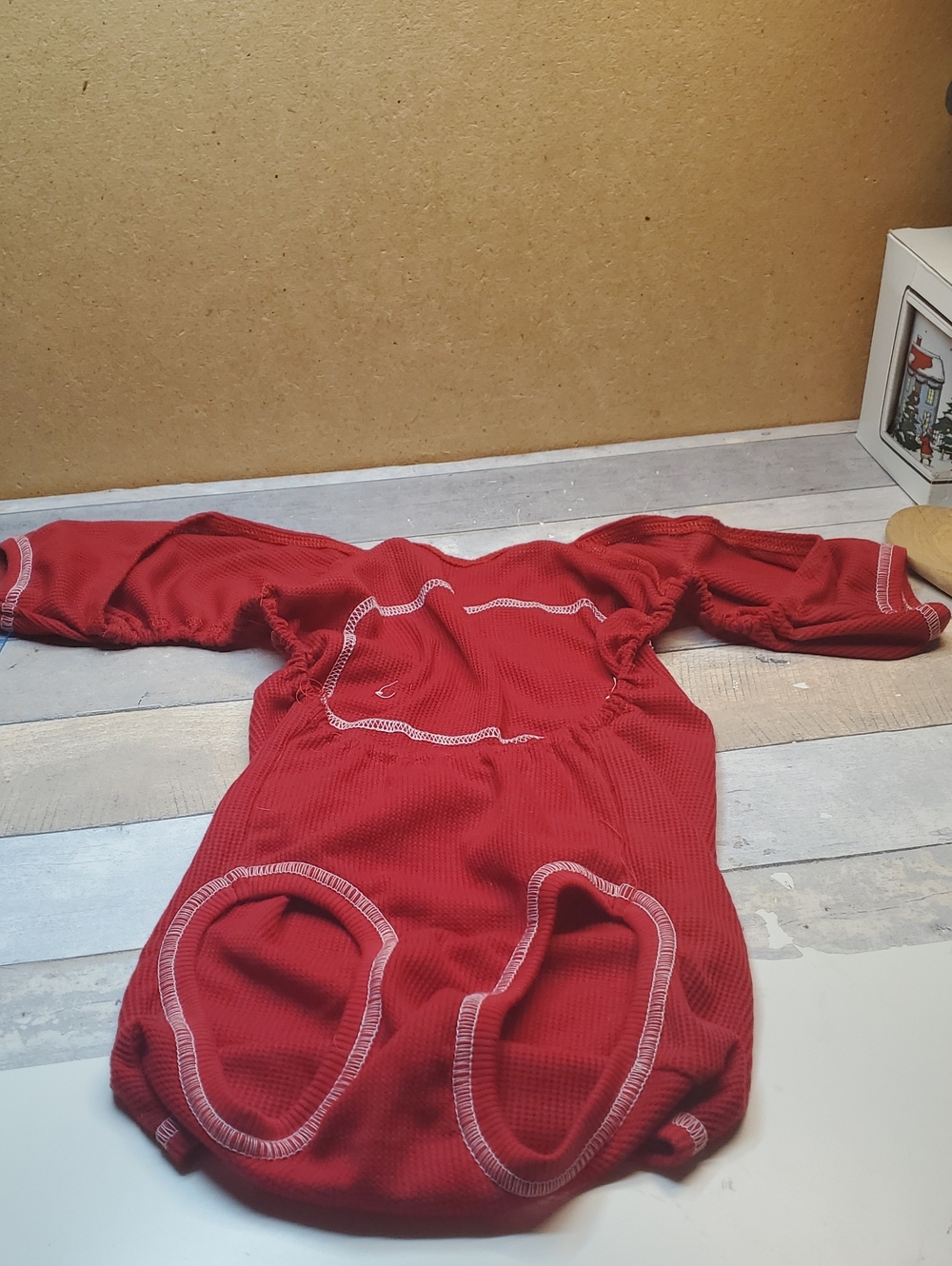 Red Dog One-Piece Pajama Size M